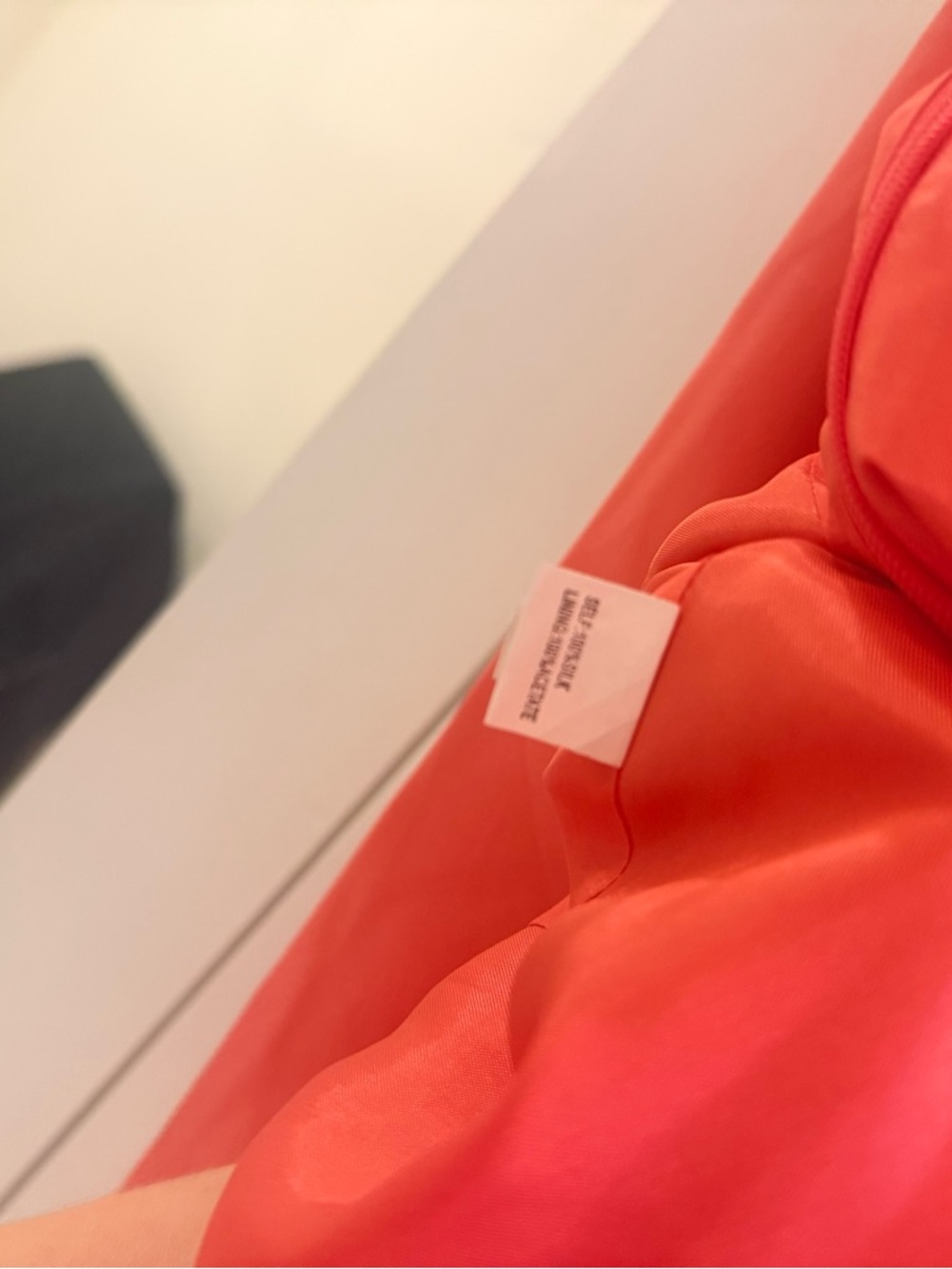 Kay Unger Silk Coral Ruffle-Trim Women's Blouse - Picture 4 of 8